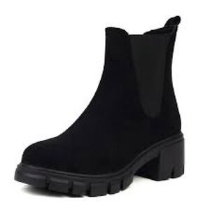 Black Chunky Heel Ankle Boots